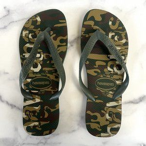 Havaianas Flip Flops, Olive Green, Size 7/8